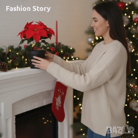 Вечна празнична Коледна звезда – реалистична украса, снимка 6 - Декорация за дома - 52497219