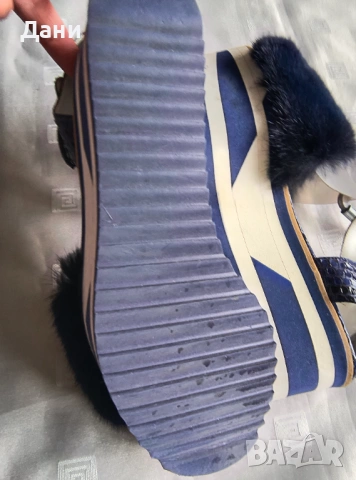 Сини екзотични кожени сандали DOLCE&GABBANA, снимка 9 - Сандали - 53963413