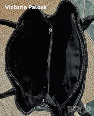 Модерна италианска кожена чанта с две дръжки, снимка 12 - Чанти - 49623462