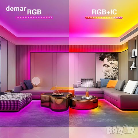 RGB+IC 3m, неонова LED лента с дистанционно управление, управление с приложение, DC24V, снимка 2 - Лед осветление - 46513789