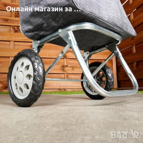 Пазарска количка, голям капацитет 30 кг, лека конструкция, подвижна чанта, размери 28x38x96 см 48932, снимка 3 - Чанти - 53232512