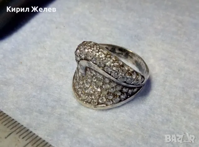 РАЗКОШЕН СКЪПОЦЕНЕН СРЕБЪРЕН ПРЪСТЕН СРЕБРО 925 ОБСИПАН с ИСКРЯЩИ ЮВЕЛИРНО ФАСЕТИРАНИ ЦИРКОНИ 41780