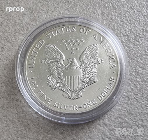 САЩ. 1 сребърен долар. 1991 година.  Американски сребърен орел  Сребро 0.999., снимка 1 - Нумизматика и бонистика - 45186198