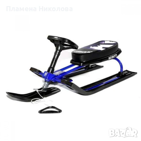 Зимна шейна с кормило, предни и задни ски и метална спирачка Mustang, снимка 3 - Зимни спортове - 53071953