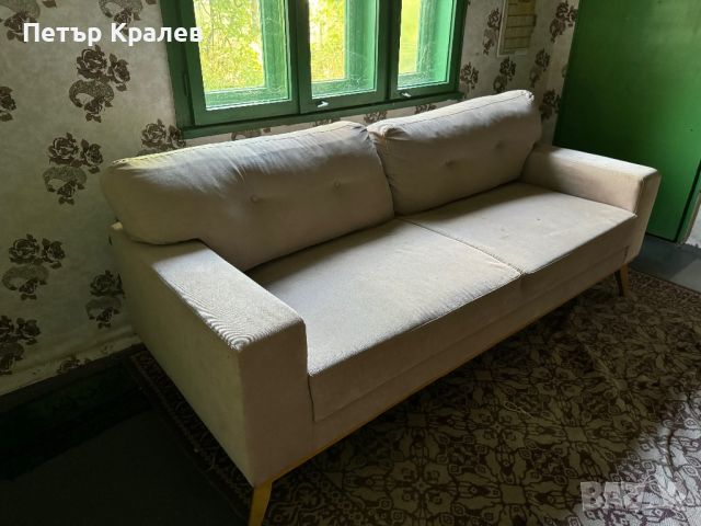 ПРОДАВАМ ТРОЕН ДИВАН 205 см/ 90см, снимка 4 - Дивани и мека мебел - 46775824