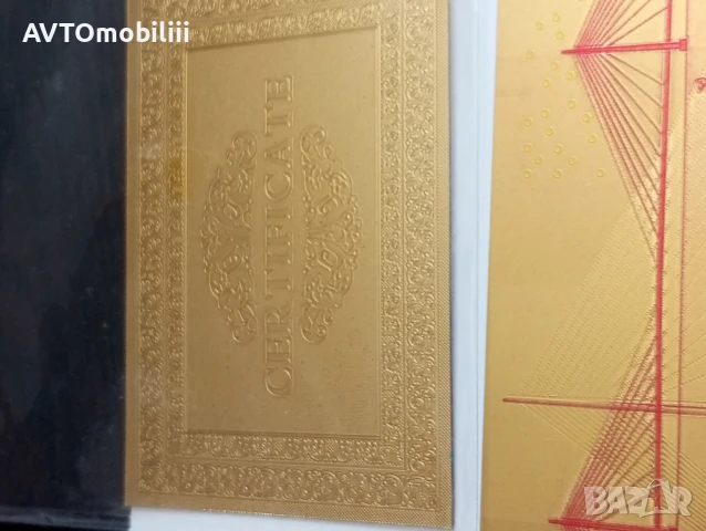 Позлатена с 24 карата злато банкнота със сертификат , снимка 10 - Нумизматика и бонистика - 51339803