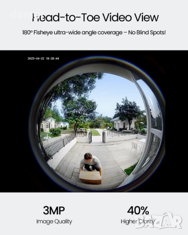 ieGeek безжичен видео звънец,AI детектор на движение,2.4GHz WiFi,Alexa, снимка 2 - IP камери - 52432285