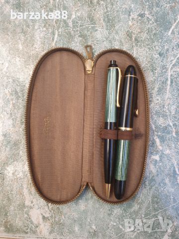 Златна писалка Pelikan Gunther 14k + Пиромолив + Калъфче, снимка 2 - Колекции - 45635337