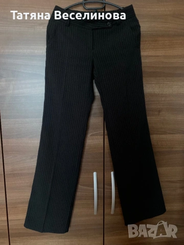 Дамски елегантен панталон на райета с ръб, снимка 2 - Панталони - 53918362