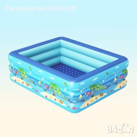 Удебелен детски надуваем басейн, снимка 2 - Басейни и аксесоари - 45125665