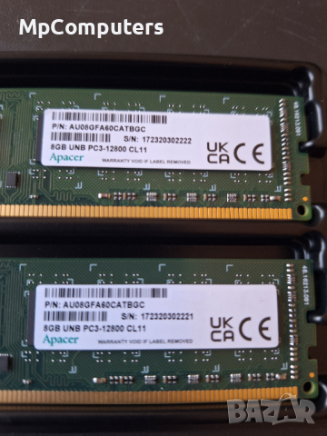 Памет за компютър 2x8 Gb DDR3 Apacer 1600 MHz