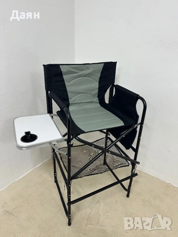 Сгъваем режисьорски стол със сгъваема странична масичка COSTWAY, сгъваем стол за гримьори , снимка 7 - Столове - 53203865