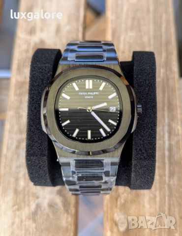 Мъжки часовник Patek Philippe Nautilus Black с автоматичен механизъм, снимка 1 - Мъжки - 46362877