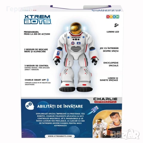 Интерактивен робот Xtrem Bots Charlie астронавт – чисто нов, с включена доставка, снимка 6 - Други - 54021440