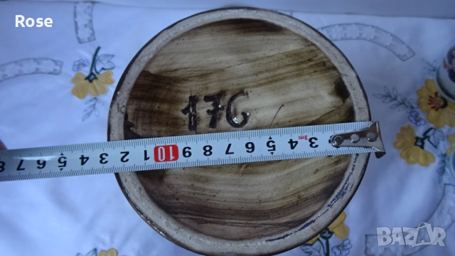 Винтидж керамична ваза, ръчно рисувана от H. Bequet Quaregnon, снимка 16 - Вази - 52650228