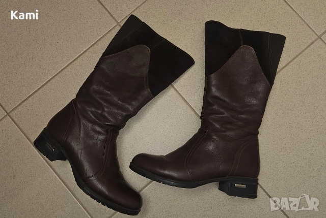 Топли кафяви ботуши, естествена кожа, номер 37, снимка 12 - Дамски ботуши - 52682509