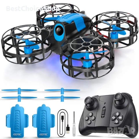 Мини дрон за деца с 3D обръщания и светлини – 2 батерии включени