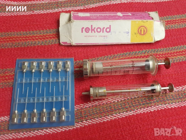 Ретро спринцовка 2 бр с 12 игли