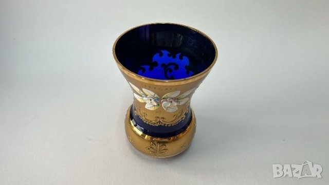 Кристална ваза Bohemia с позлата, снимка 2 - Вази - 46439478