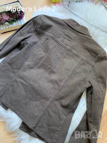 Кафяво дънково яке, снимка 3 - Якета - 50899004