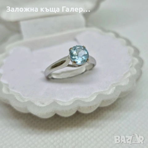 Стилен златен пръстен с фианит, бяло злато – 585, 2,04г, снимка 5 - Пръстени - 54215395