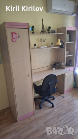 Секция за детска стая с бюро, снимка 2 - Мебели за детската стая - 52547630