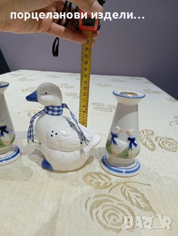порцеланов прекрасен сет свещници с фигура на пате , снимка 9 - Колекции - 54010683