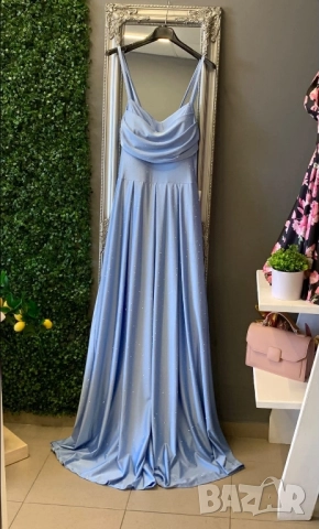 дълги сатенени рокли с камъни , снимка 7 - Рокли - 51459550