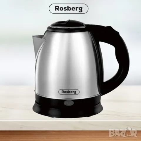 Електрическа кана Rosberg, 1500W, 1 л., Корпус неръжд. стомана, S/S,2 ГОДИНИ ГАРАНЦИЯ, снимка 4 - Кани - 49159302