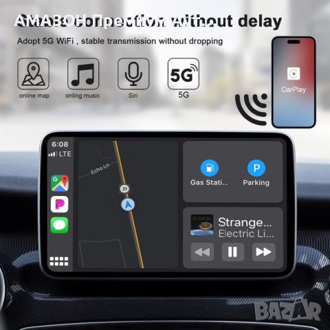 Безжичен CarPlay адаптер/Apple CarPlay/Plug&Play/вграден 5Hhz WIFI модул/от 2016г/iPhone IOS 10+, снимка 4 - Аксесоари и консумативи - 46295353