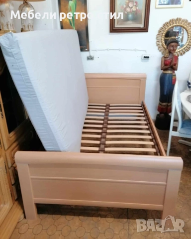 Масивно легло внос от Германия, с размери 120/200 см в комплект с подматрачна рамка и матрак., снимка 6 - Спални и легла - 52175666