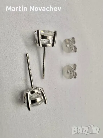 Сребърни обеци с мойсанит (Диамант) 1 карат, снимка 8 - Обеци - 50097973