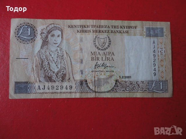 1 Паунд  2001 Кипър 4, снимка 2 - Нумизматика и бонистика - 52833251