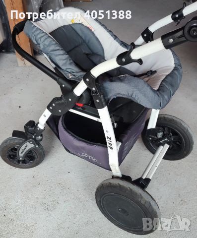 Бебешка количка 3в1 Zipp adbor цвят светло сиво/бяло, снимка 9 - Детски колички - 45555672