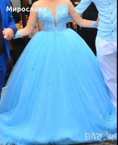 Турска Рокля светло син цвят