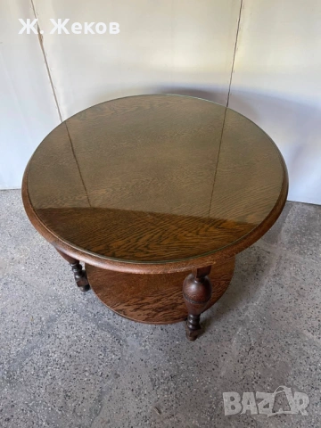 КРАСИВА КРЪГЛА ХОЛНА МАСА от масивно дърво, снимка 4 - Маси - 53931741