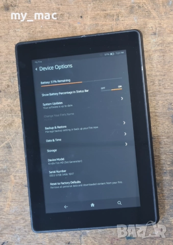Продавам таблет Amazon Kindle Fire HD 3rd Gen | Model P48WVB4 | 7" | 8GB |, снимка 5 - Таблети - 51563291