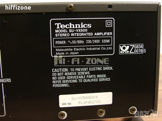 Усилвател   Technics su-vx500 /1 , снимка 9 - Ресийвъри, усилватели, смесителни пултове - 53682362