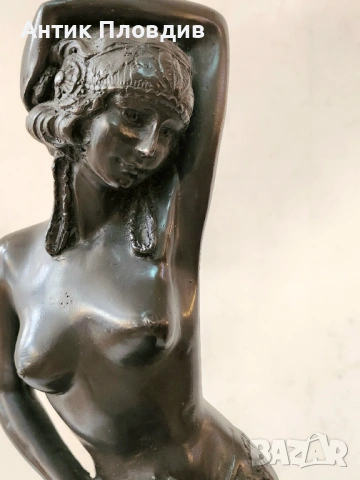 Голяма бронзова статуетка, снимка 4 - Статуетки - 53722201