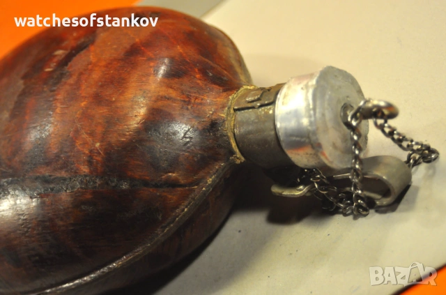 Стара алуминиева манерка с фурнир от Българската армия, снимка 6 - Антикварни и старинни предмети - 53015861