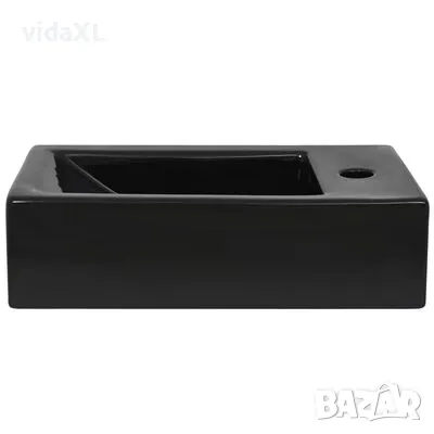 vidaXL Правоъгълна мивка с отвор за смесител, черна, 46x25,5x12 см(SKU:142738), снимка 4 - Други - 48613861