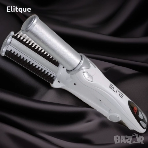Преса за коса и къдрици ELITE HSB-0462 2 в 1 с мощност 40W. LCD дисплей, керамичен цилиндър