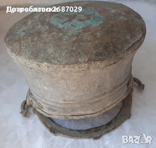 Различни бакъри и менци: Голям меден Бакър 25 см отвор 34 см дъно, снимка 12 - Антикварни и старинни предмети - 30005970