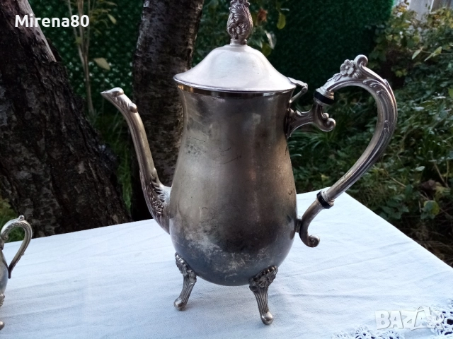 Посребрен винтидж комплект, снимка 2 - Антикварни и старинни предмети - 52529550