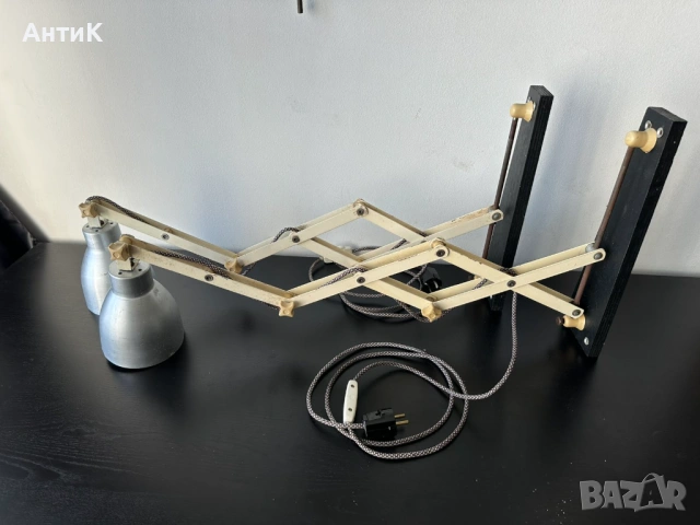 Соц Разтегателна Лампа Индустриална Промишлена Винтидж, снимка 14 - Настолни лампи - 53823447