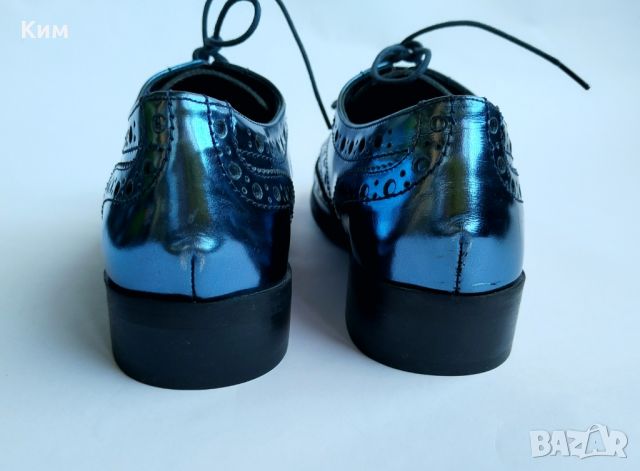  Обувки в синя кожа Minelli, снимка 4 - Дамски ежедневни обувки - 45162217