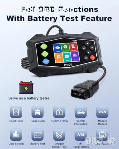 Нов авто Професионален OBD2 скенер за кола Live Data Check Engine 12V, снимка 2 - Друга електроника - 53390667