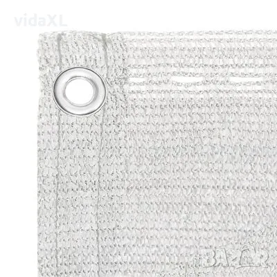 vidaXL Балконски параван, бял, 120x400 см, HDPE（SKU:310869）, снимка 2 - Други - 49340459