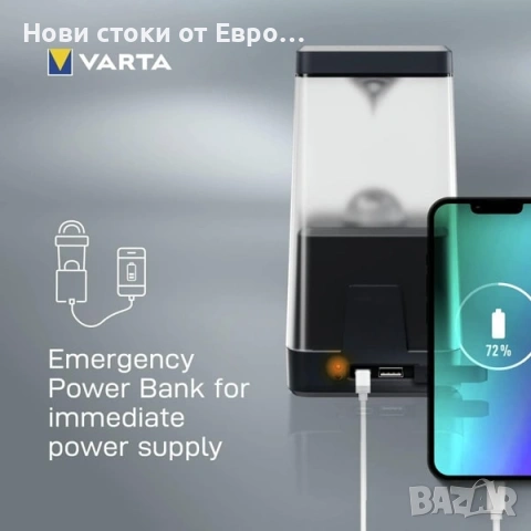 Мощна къмпинг LED лампа Varta лед фенер за палатка аварии риболов , снимка 2 - Къмпинг осветление - 53469449