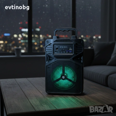 Караоке тонколона с Bluetooth KTS-1513 4“ и микрофон, снимка 2 - Караоке - 53787394